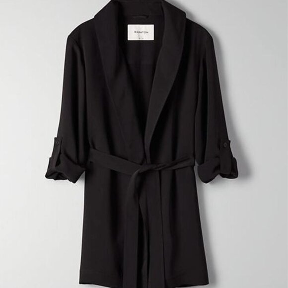 Aritzia Babaton Black Kahlo Robe Mid Jacket Size Small - Picture 2 of 10